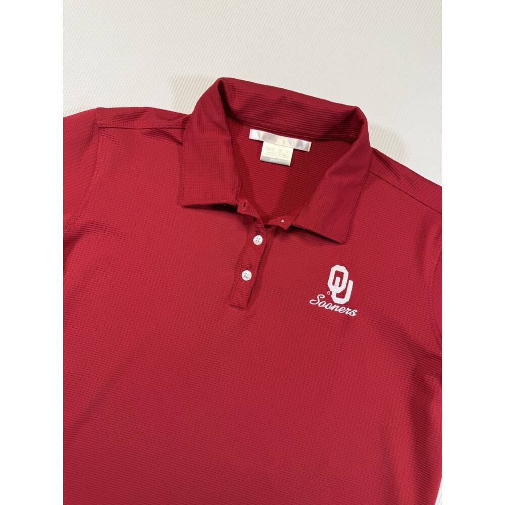 Nike Golf OU Sooners Polo Shirt Womens Medium Red Dri Fit NCAA